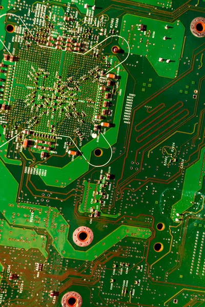 Elektronikus Zöld Számítógép Chip Textúra — Stock Fotó