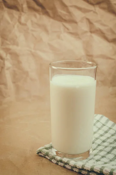 Bicchiere Latte Fondo Carta Sgualcito — Foto Stock