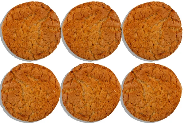 Texture Oatmeal Cookies White Background — Stock Photo, Image