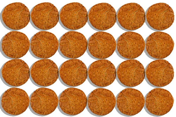 Texture Oatmeal Cookies White Background — Stock Photo, Image