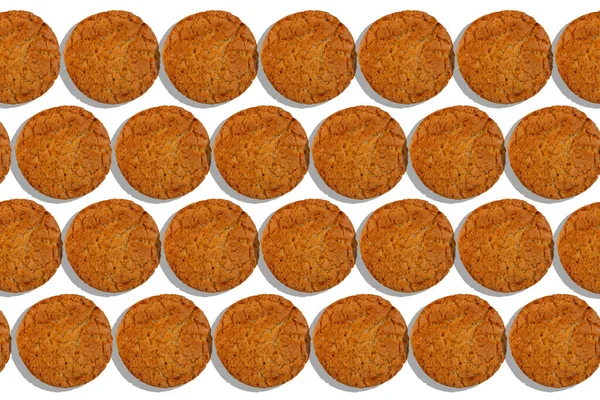 Textura Ovesné Kaše Cookies Bílém Pozadí — Stock fotografie