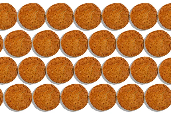 Texture Oatmeal Cookies White Background — Stock Photo, Image