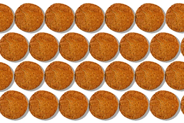 Textura Ovesné Kaše Cookies Bílém Pozadí — Stock fotografie