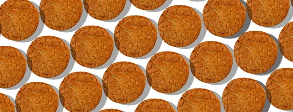 Textura Las Galletas Avena Sobre Fondo Blanco — Foto de Stock