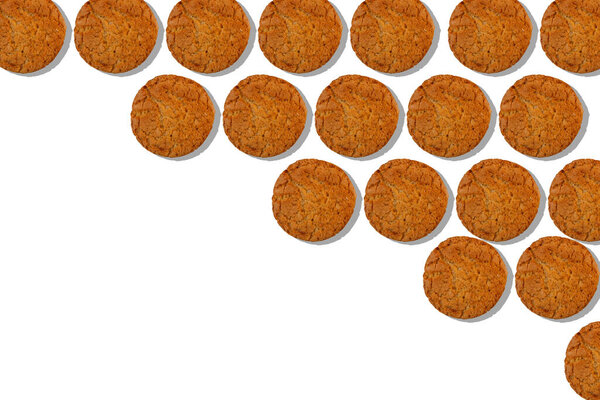 texture of oatmeal cookies on a white background