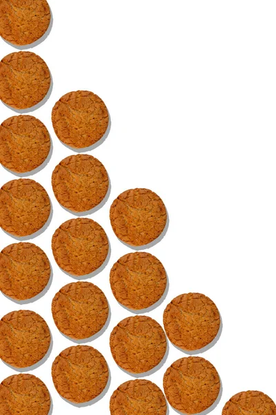 Textura Las Galletas Avena Sobre Fondo Blanco — Foto de Stock