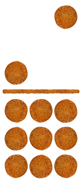 Dominobrickor Från Havregryn Cookies Vit Bakgrund — Stockfoto