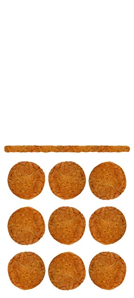 Dominobrickor Från Havregryn Cookies Vit Bakgrund — Stockfoto