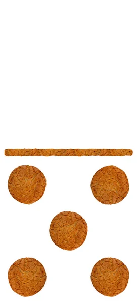 Dominoes Oatmeal Cookies White Background — Stock Photo, Image