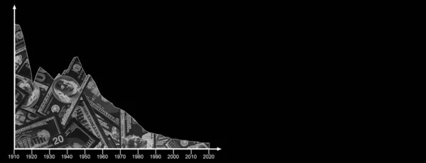 Gráfico Con Textura Dólar Sobre Fondo Negro —  Fotos de Stock