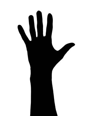 Siyah el beyaz arka planda, izole edilmiş, boya