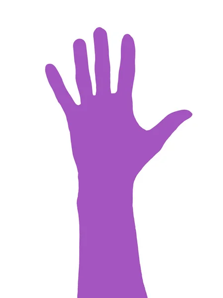 Фиолетовая Рука Белом Фоне Изолированные Краска — стоковое фото
