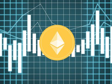 Çok renkli ölçüler ve çok renkli arkaplanlar ve dünya haritası üzerine Ethereum