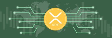 XRP çok renkli ölçümler ve çok renkli arkaplanlar ve dünya haritası üzerinde dalgalanma