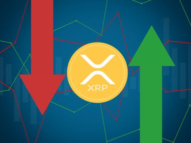 XRP çok renkli ölçümler ve çok renkli arkaplanlar ve dünya haritası üzerinde dalgalanma