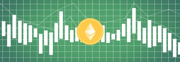 Ethereum on multi-colored metrics and graphs on multi-colored backgrounds and the world map