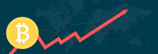 Çok Renkli Ölçüler Çok Renkli Arkaplanlar Dünya Haritası Üzerindeki Bitcoin — Stok fotoğraf