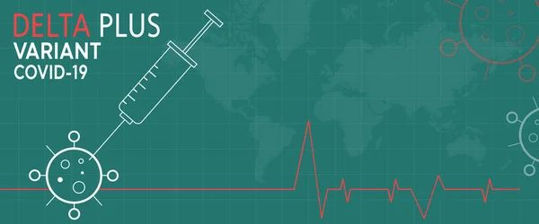 Coronavirus delta artı değişken arka plan. yeşil arkaplan.