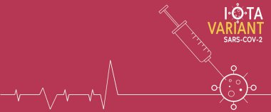 SARS-CoV-2 varyant aşısı. düz stil, aşı konsepti, enjeksiyon