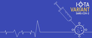 SARS-CoV-2 varyant aşısı. düz stil, aşı konsepti, enjeksiyon