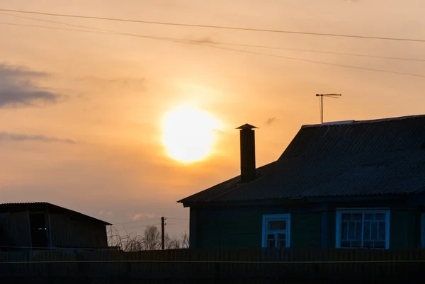 Wieś zachód słońca — Zdjęcie stockowe