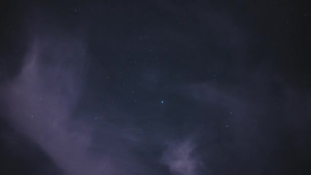 Timelapse Mágico Del Movimiento Las Estrellas Cielo Nocturno Con Nubes — Vídeo de stock