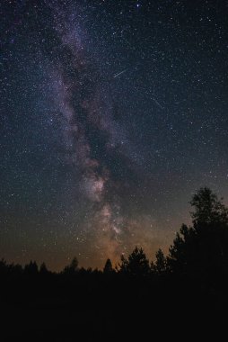 Gece gökyüzü Samanyolu ile yaz gecesinde