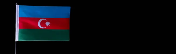 Azerbaijan Nationale Vlag Zwarte Achtergrond — Stockfoto