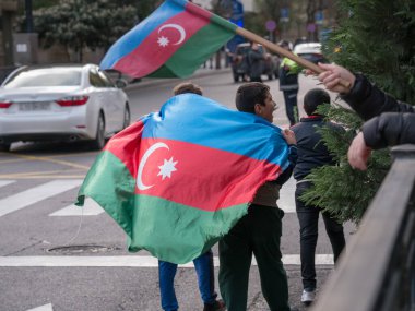 10 Kasım 2020. Azerbaycan. Bakü. Dönüşün zaferini kutluyoruz Karabağ. Zafer Günü