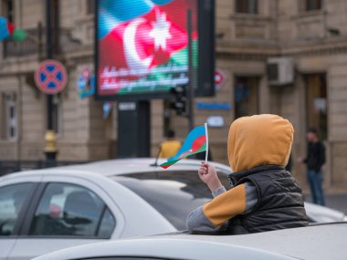 10 Kasım 2020. Azerbaycan. Bakü. Dönüşün zaferini kutluyoruz Karabağ. Zafer Günü