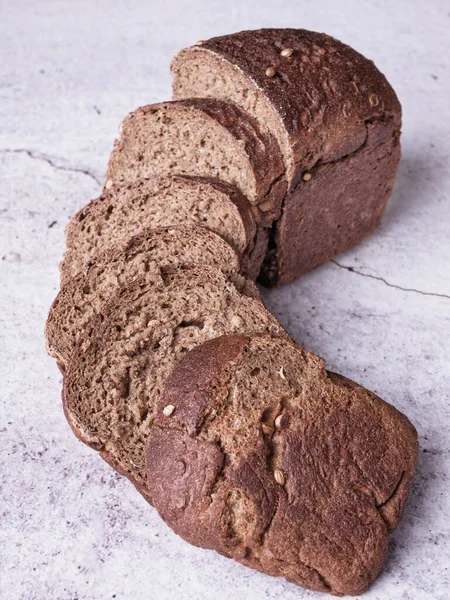 Fresh Bread White Grey Background — Stock Photo, Image