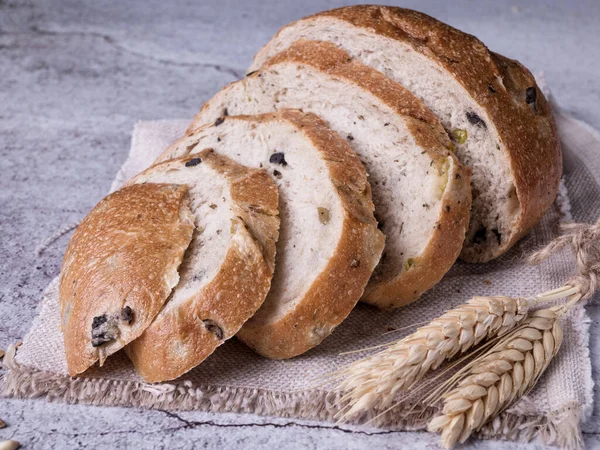 Bread Black Background Fresh Bread — Stock Photo, Image