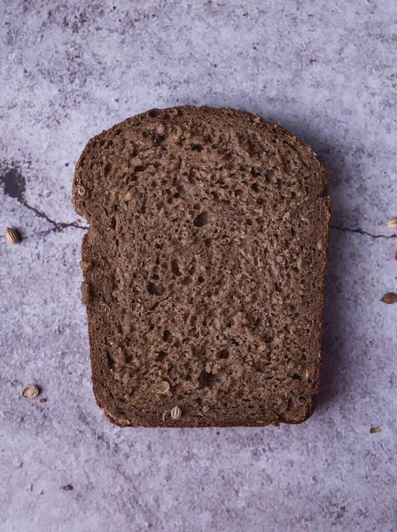 Brot Auf Schwarzem Hintergrund Frisches Brot — Stockfoto