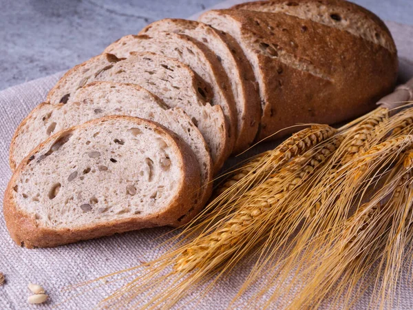 bread on black background. fresh bread