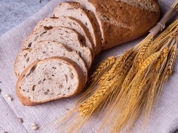 bread on black background. fresh bread