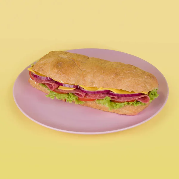 Eten Ontbijt Ochtend Lunch Concept Vers Gezond Roggebrood Broodje Met — Stockfoto