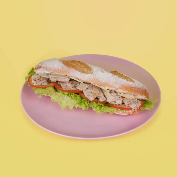 Comida Desayuno Mañana Almuerzo Sandwich Pan Centeno Fresco Saludable Con — Foto de Stock