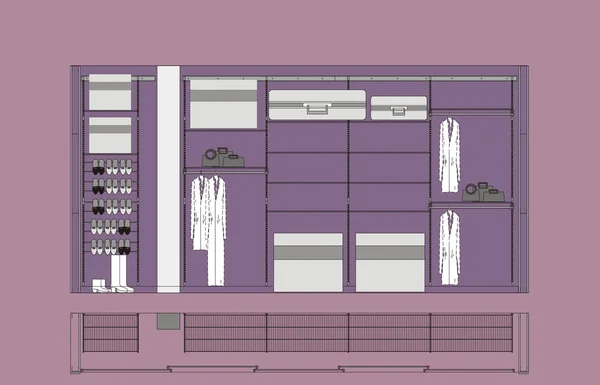 衣帽间橱柜绘图 — 图库矢量图片