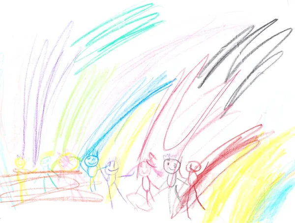 Crianças Desenho Lápis — Fotografia de Stock