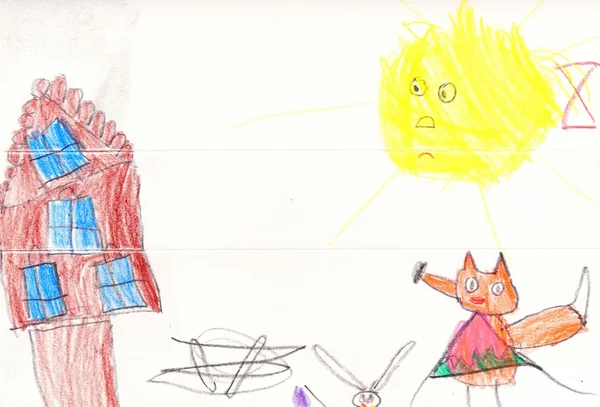 Діти малювання олівці — стокове фото