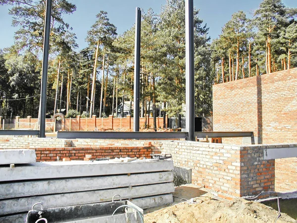 Local Construção Das Veias Casa Tijolo — Fotografia de Stock