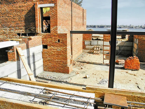 Local Construção Das Veias Casa Tijolo — Fotografia de Stock