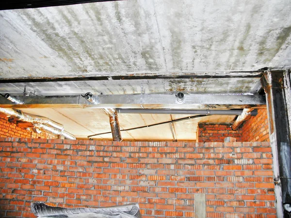 Local Construção Das Veias Casa Tijolo — Fotografia de Stock