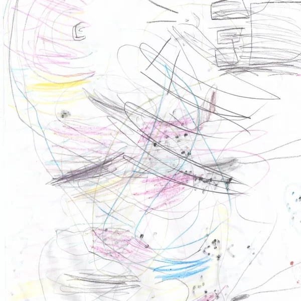 Μωρό Τέχνη Αντλώντας Εικόνες Παιδί Χρωματιστό Χαρτί — Φωτογραφία Αρχείου