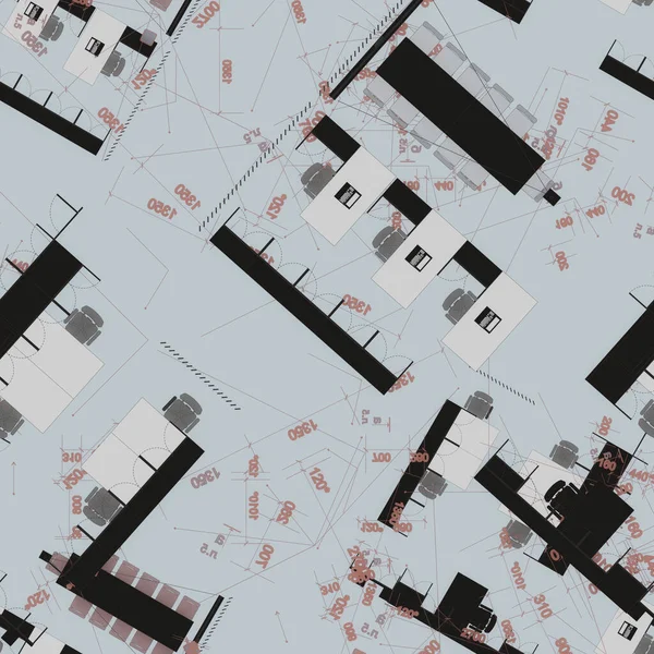 Bezszwowe Abstrakcyjne Elementy Architektoniczne Rysunków Planów — Zdjęcie stockowe