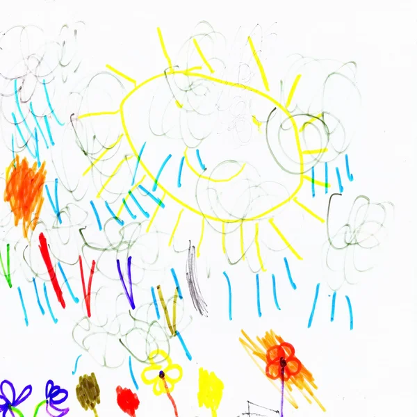 描画抽象の子供 — ストック写真