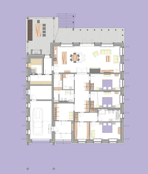 Vivienda Plan colores — Foto de Stock