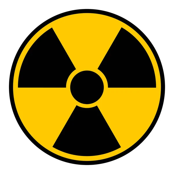 Radyoaktif Tehlike Işareti Siyah Sarı Izole Edilmiş Ikon Vektör Çizimi — Stok Vektör
