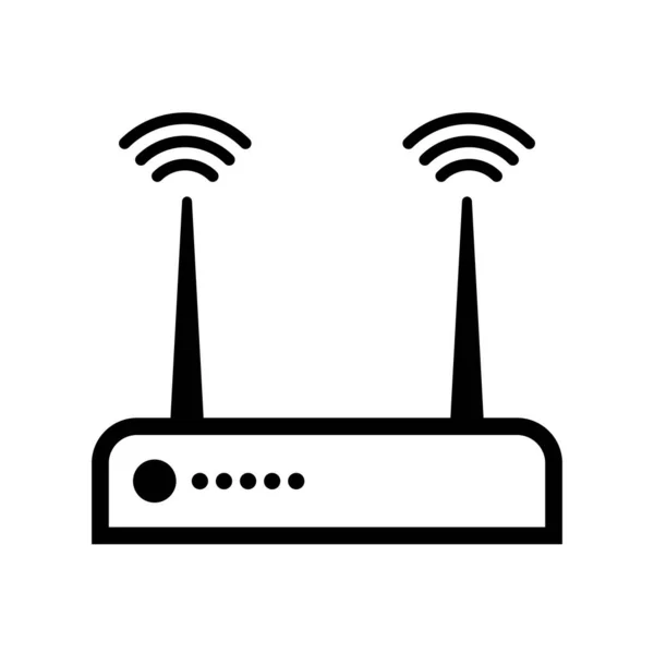 Router Icon Internet Network Modem Symbol Black Isolated Vector Illustration — Stock Vector