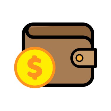 Cüzdan simgesi finansal konsept tasarım vektör çizimi